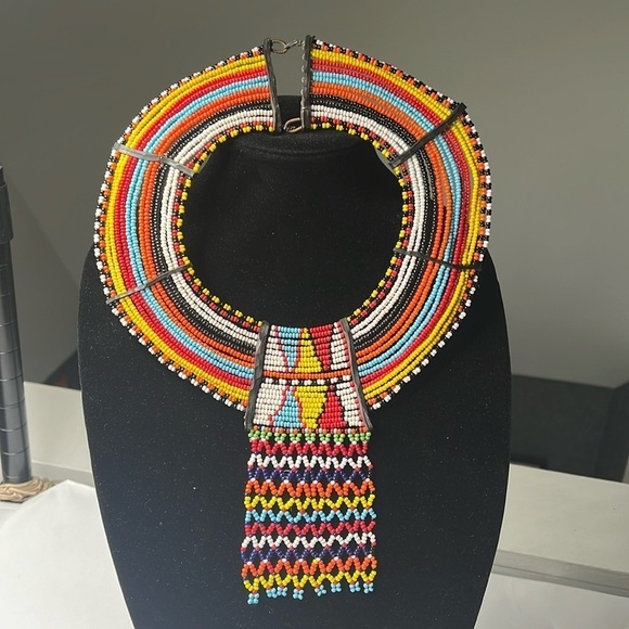 Multibeaded Vintage Handmade Native American Collar Necklace - Picture 1 of 6